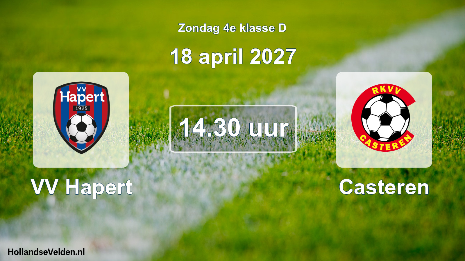 Geplande wedstrijd: VV Hapert - Casteren (18 april 2027)
