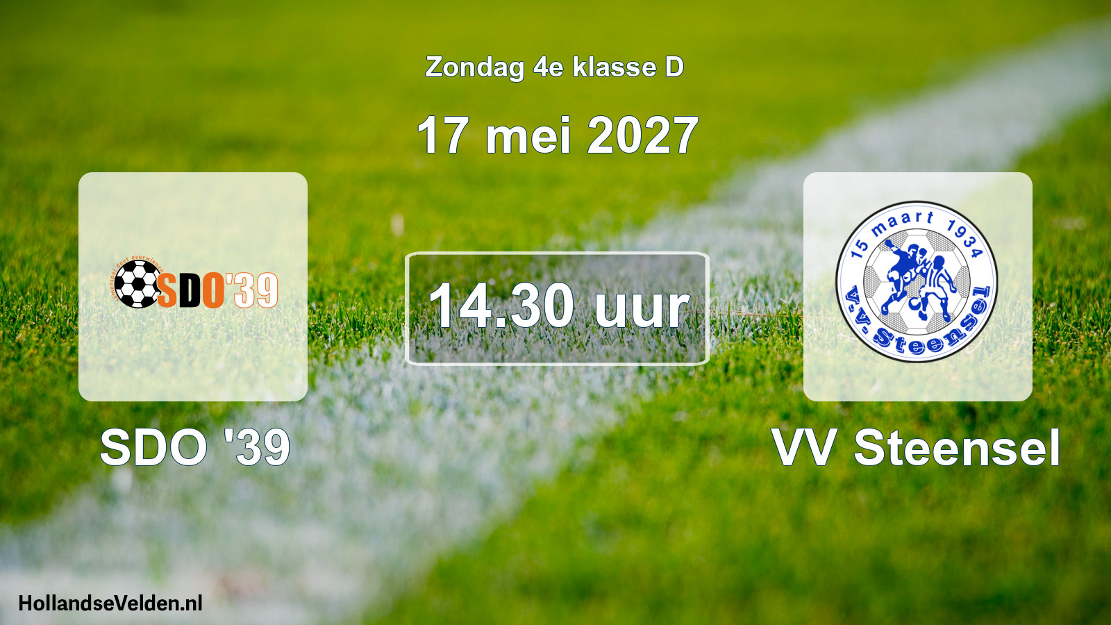 Geplande wedstrijd: SDO '39 - VV Steensel (17 mei 2027)