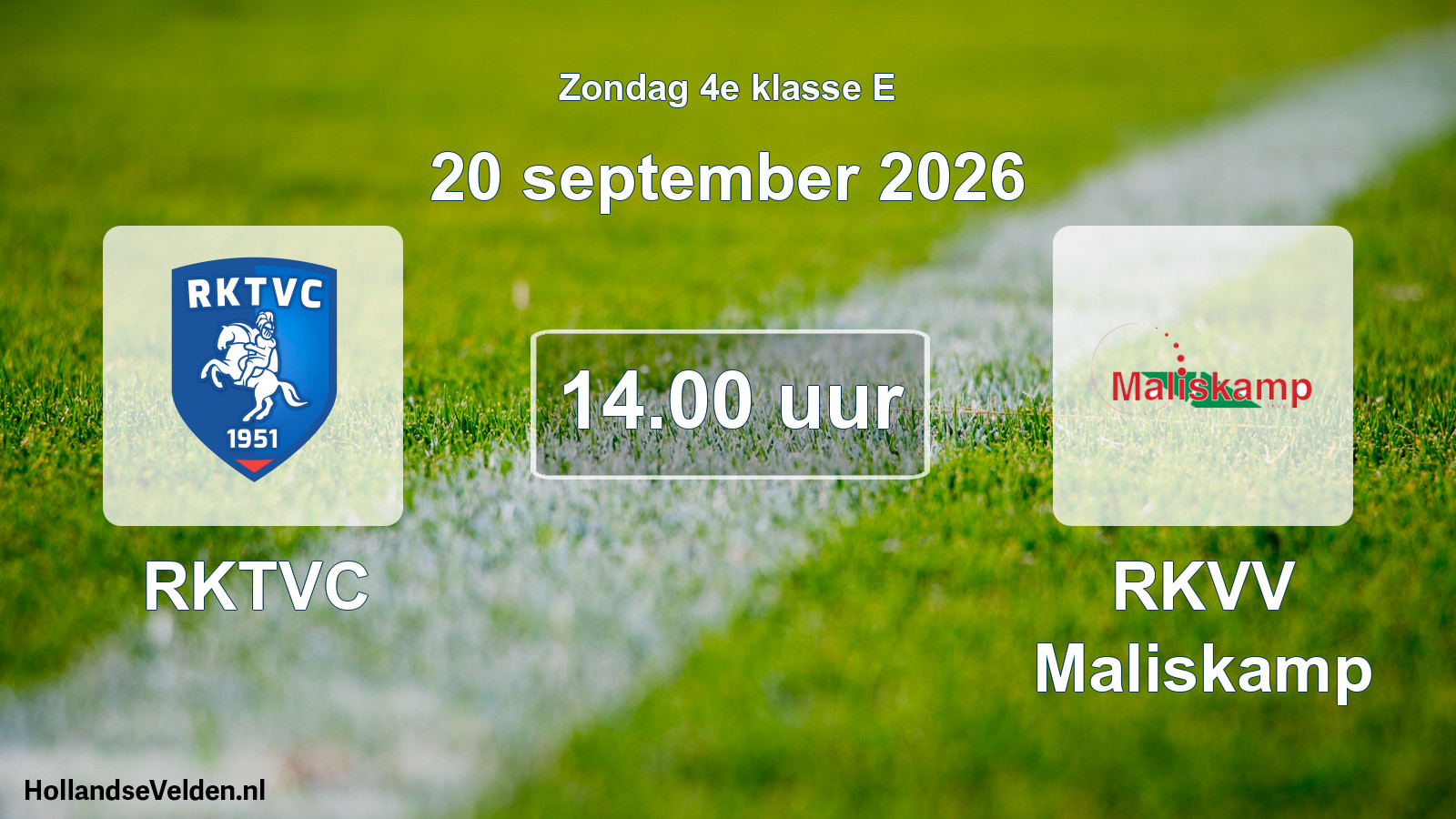Geplande wedstrijd: RKTVC - RKVV Maliskamp (20 september 2026)