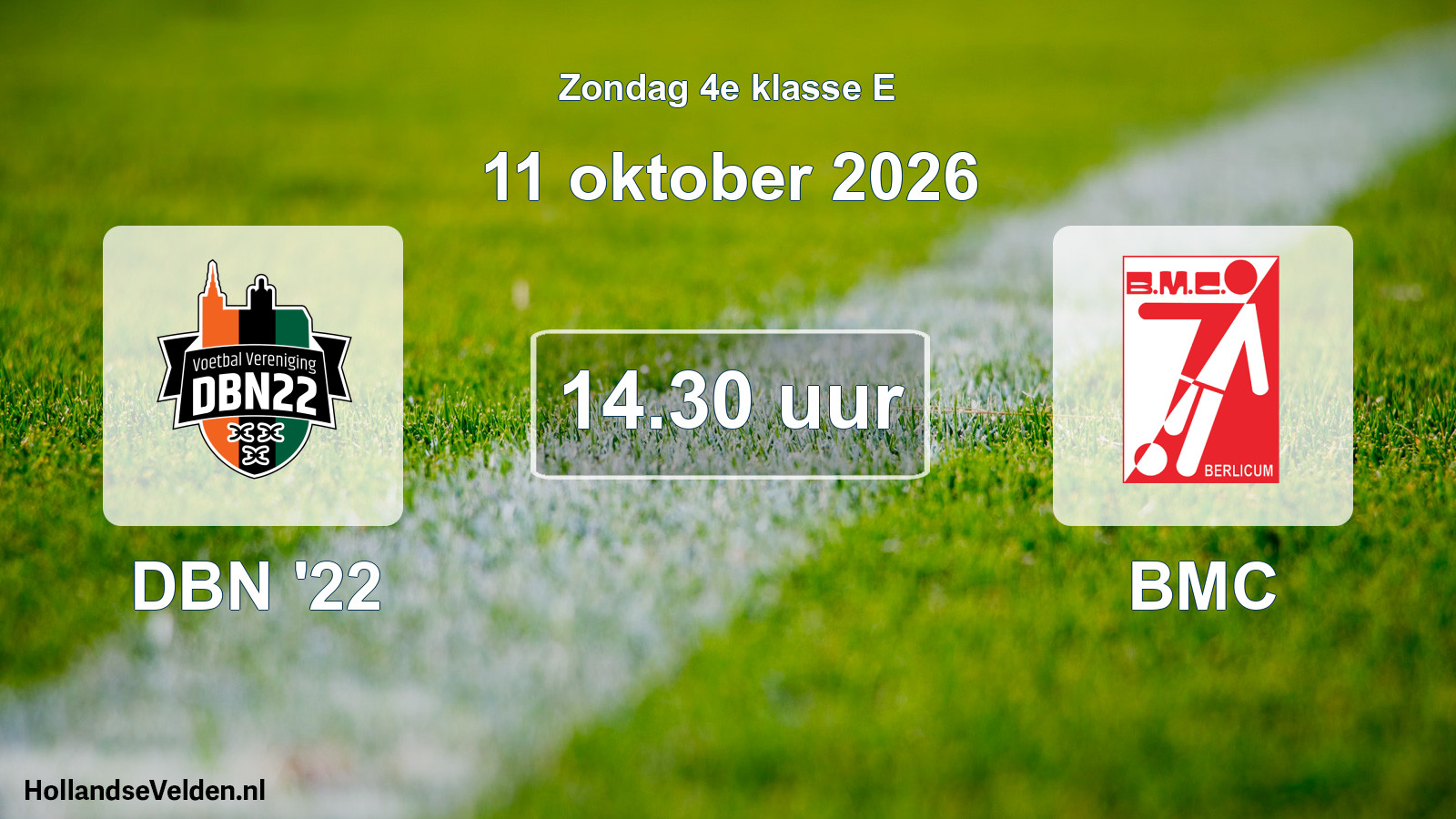 Geplande wedstrijd: DBN '22 - BMC (11 oktober 2026)