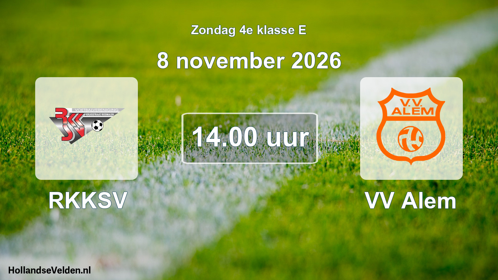 Geplande wedstrijd: RKKSV - VV Alem (8 november 2026)