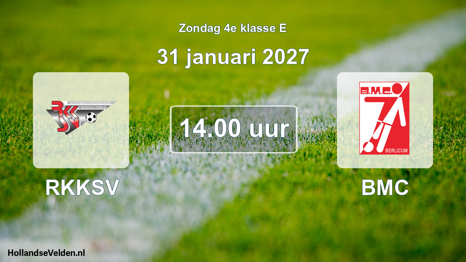 Geplande wedstrijd: RKKSV - BMC (31 januari 2027)