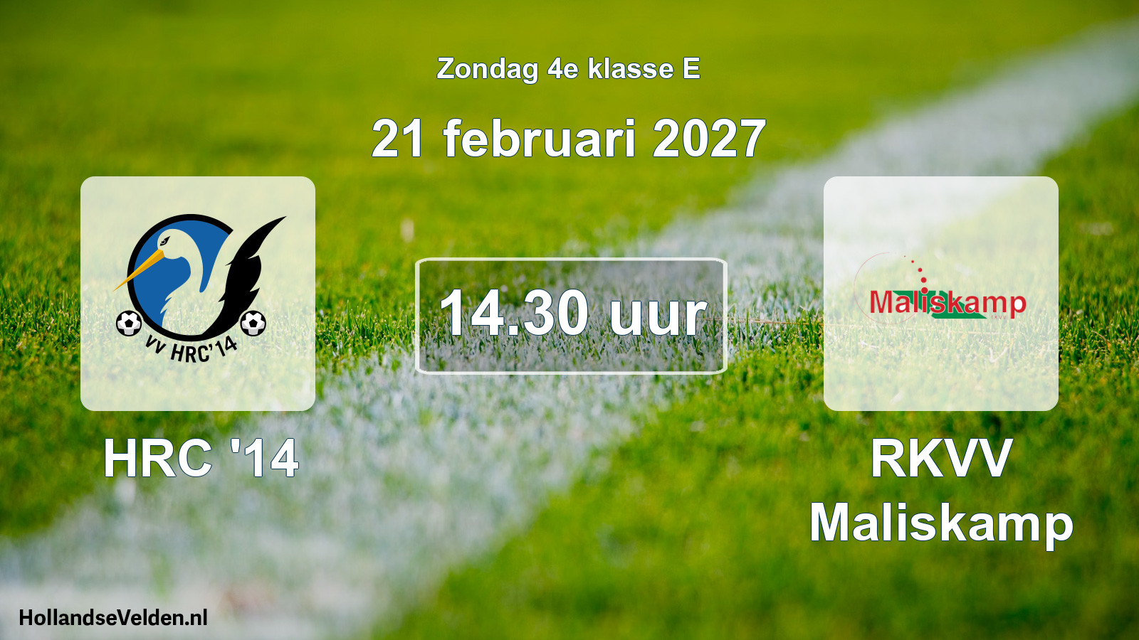 Geplande wedstrijd: HRC '14 - RKVV Maliskamp (21 februari 2027)