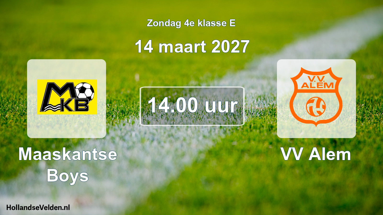 Geplande wedstrijd: Maaskantse Boys - VV Alem (14 maart 2027)