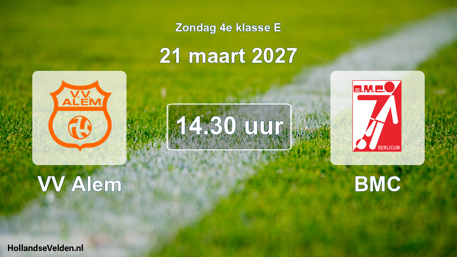 Geplande wedstrijd: VV Alem - BMC (21 maart 2027)