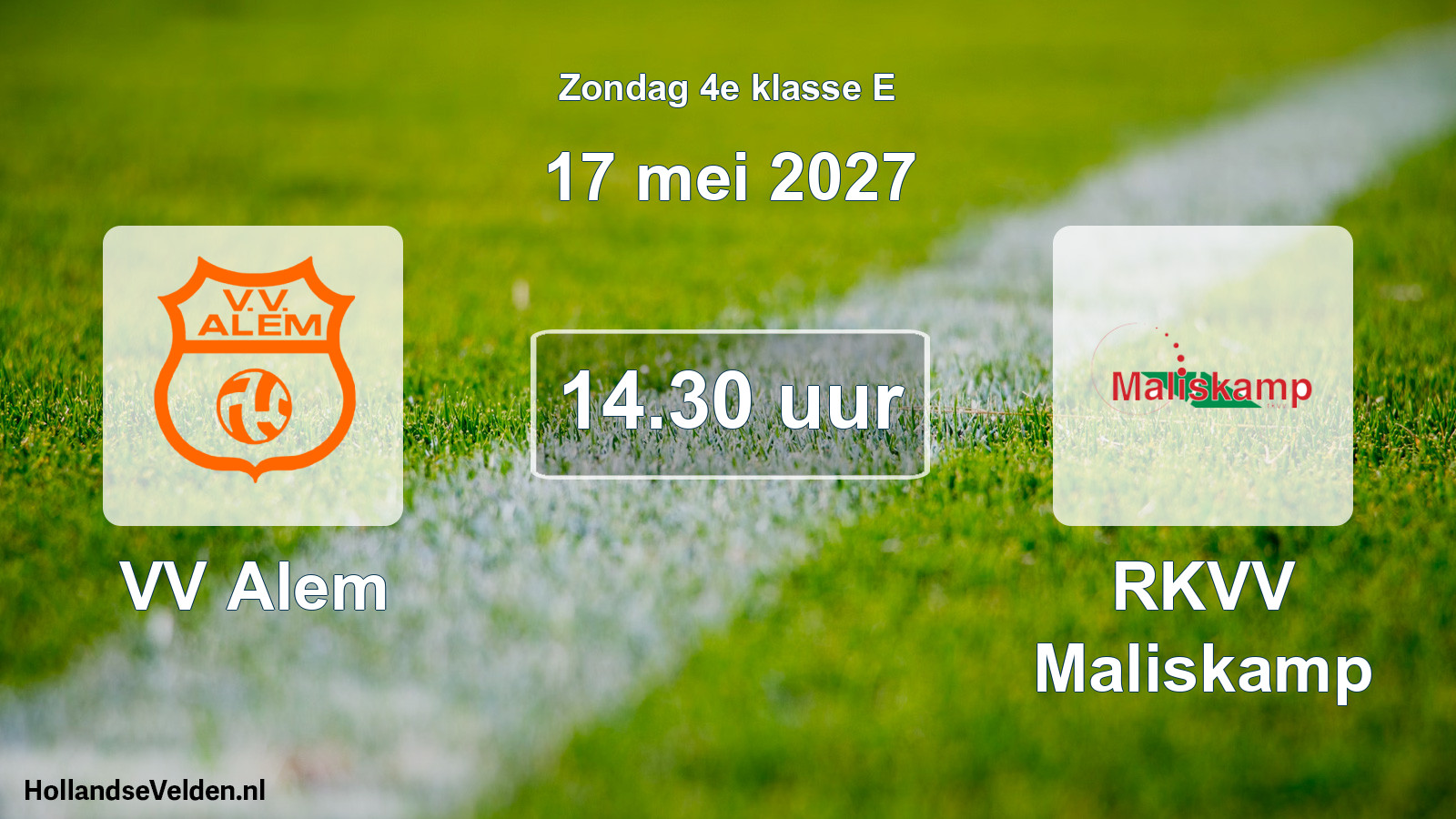 Geplande wedstrijd: VV Alem - RKVV Maliskamp (17 mei 2027)