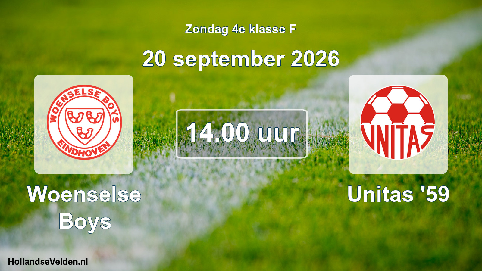 Geplande wedstrijd: Woenselse Boys - Unitas '59 (20 september 2026)