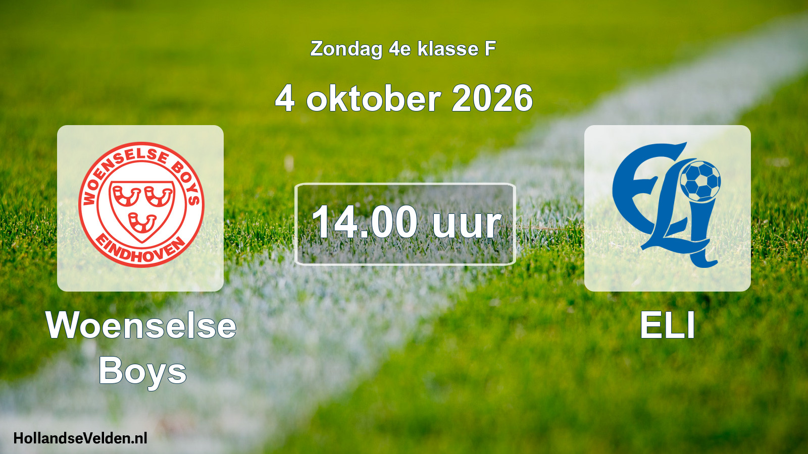 Geplande wedstrijd: Woenselse Boys - ELI (4 oktober 2026)