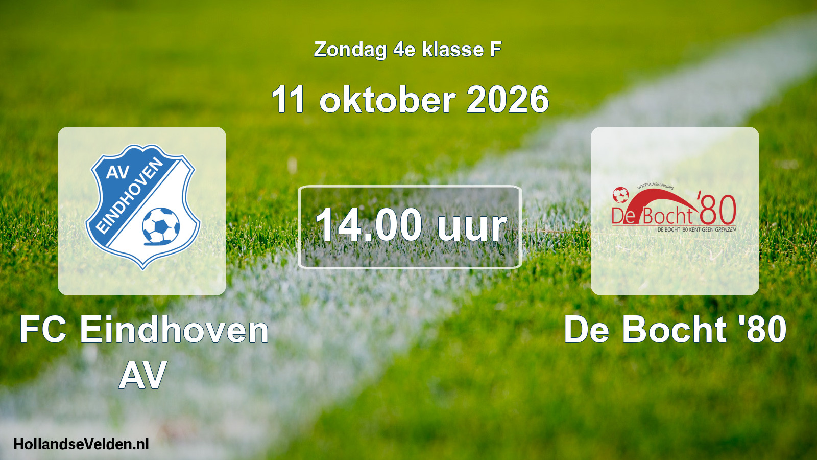 Geplande wedstrijd: FC Eindhoven AV - De Bocht '80 (11 oktober 2026)