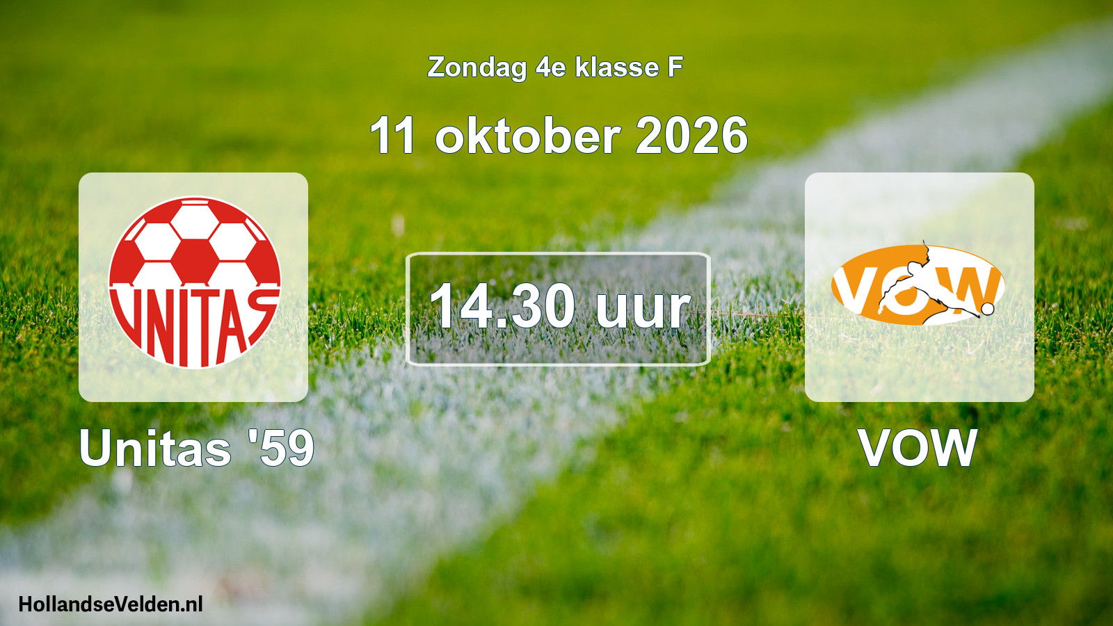 Geplande wedstrijd: Unitas '59 - VOW (11 oktober 2026)