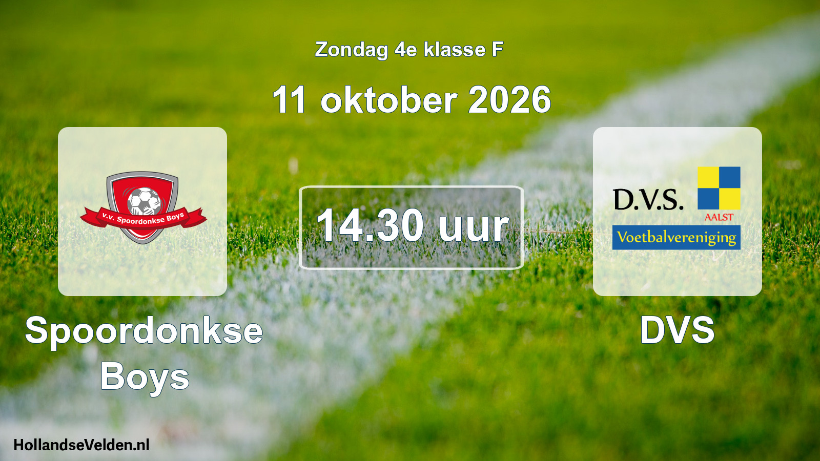 Geplande wedstrijd: Spoordonkse Boys - DVS (11 oktober 2026)