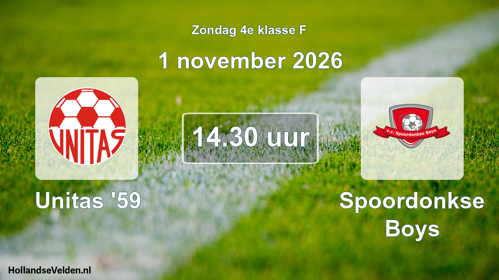 Geplande wedstrijd: Unitas '59 - Spoordonkse Boys (1 november 2026)