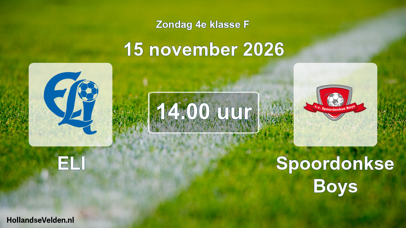 Geplande wedstrijd: ELI - Spoordonkse Boys (15 november 2026)
