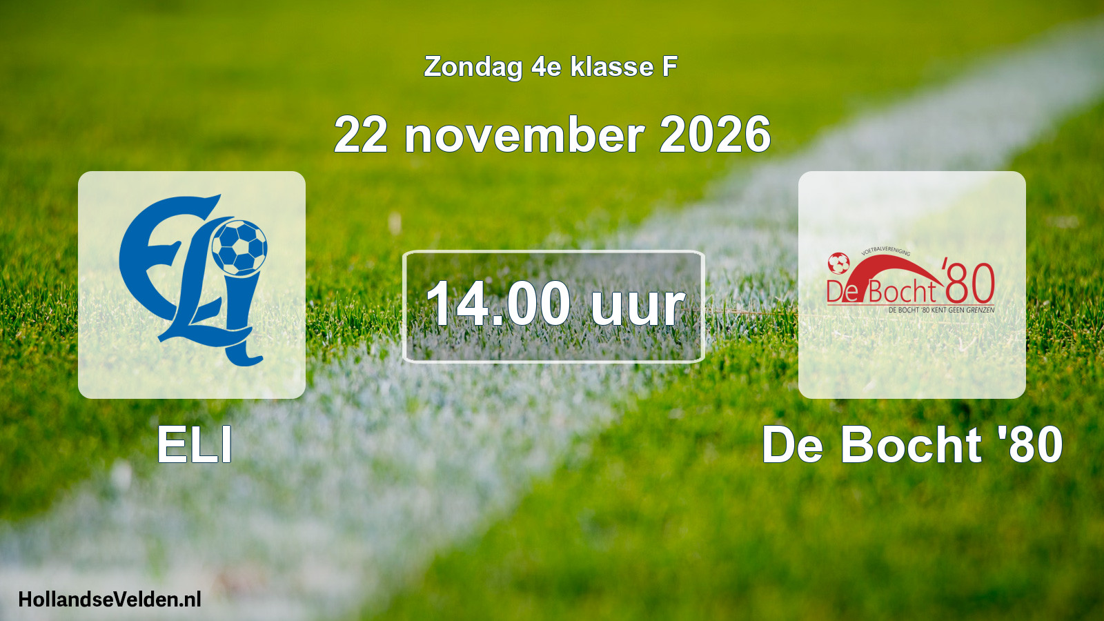 Geplande wedstrijd: ELI - De Bocht '80 (22 november 2026)