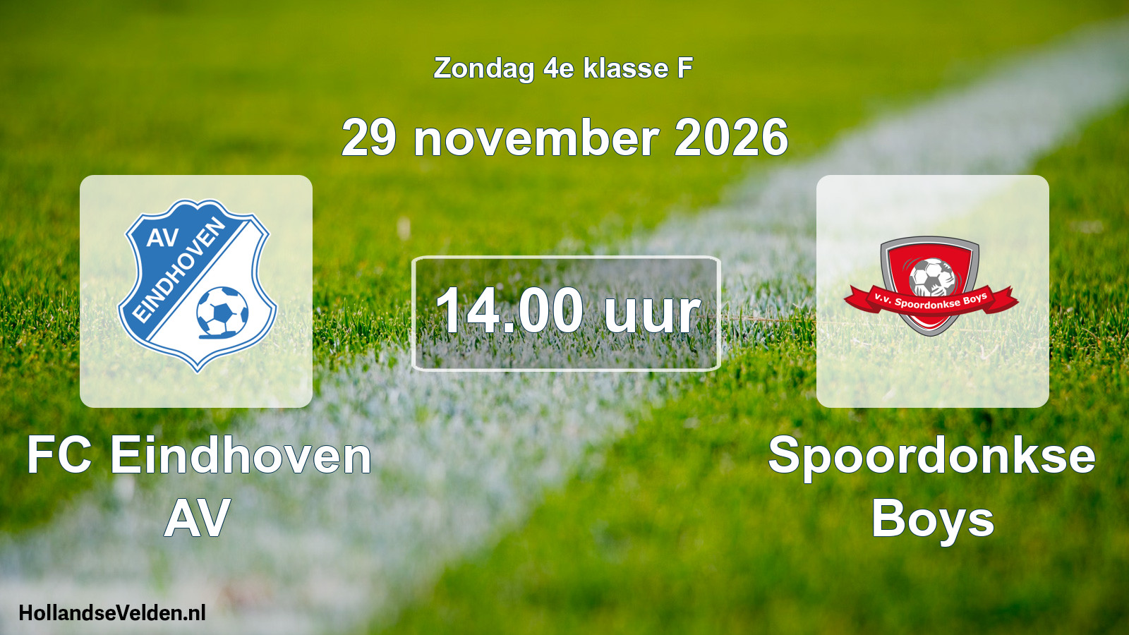 Geplande wedstrijd: FC Eindhoven AV - Spoordonkse Boys (29 november 2026)