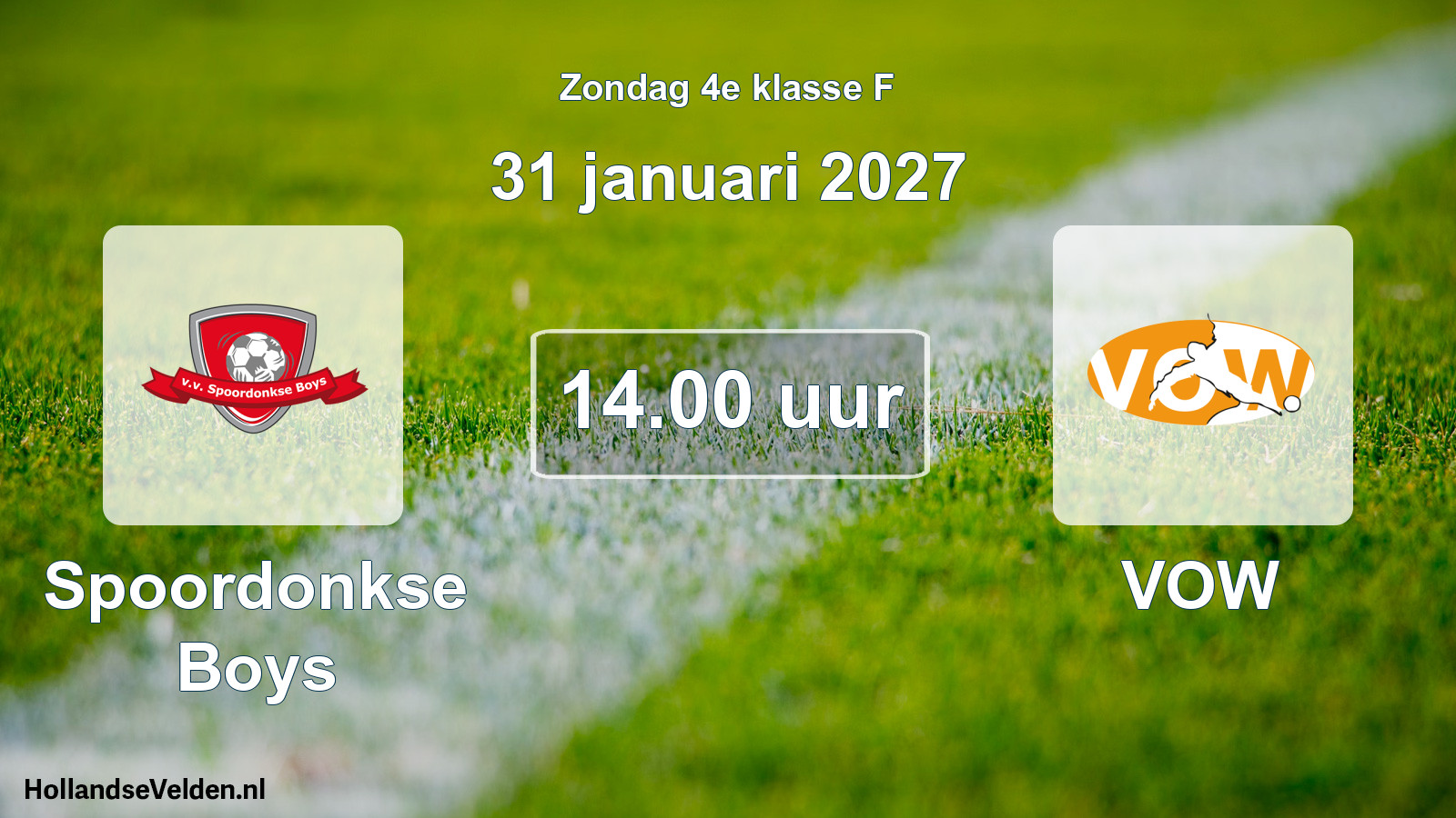 Geplande wedstrijd: Spoordonkse Boys - VOW (31 januari 2027)