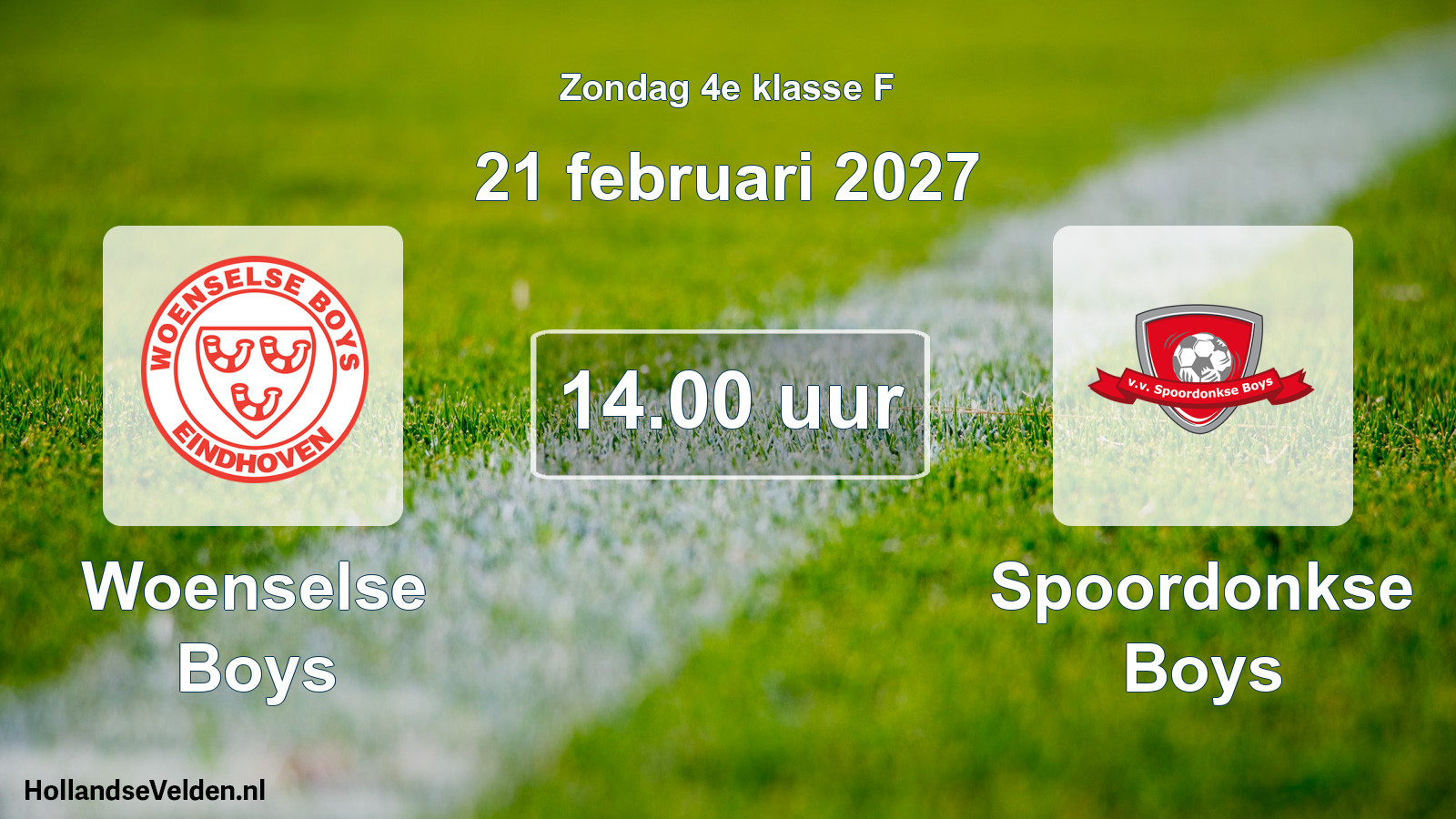Geplande wedstrijd: Woenselse Boys - Spoordonkse Boys (21 februari 2027)