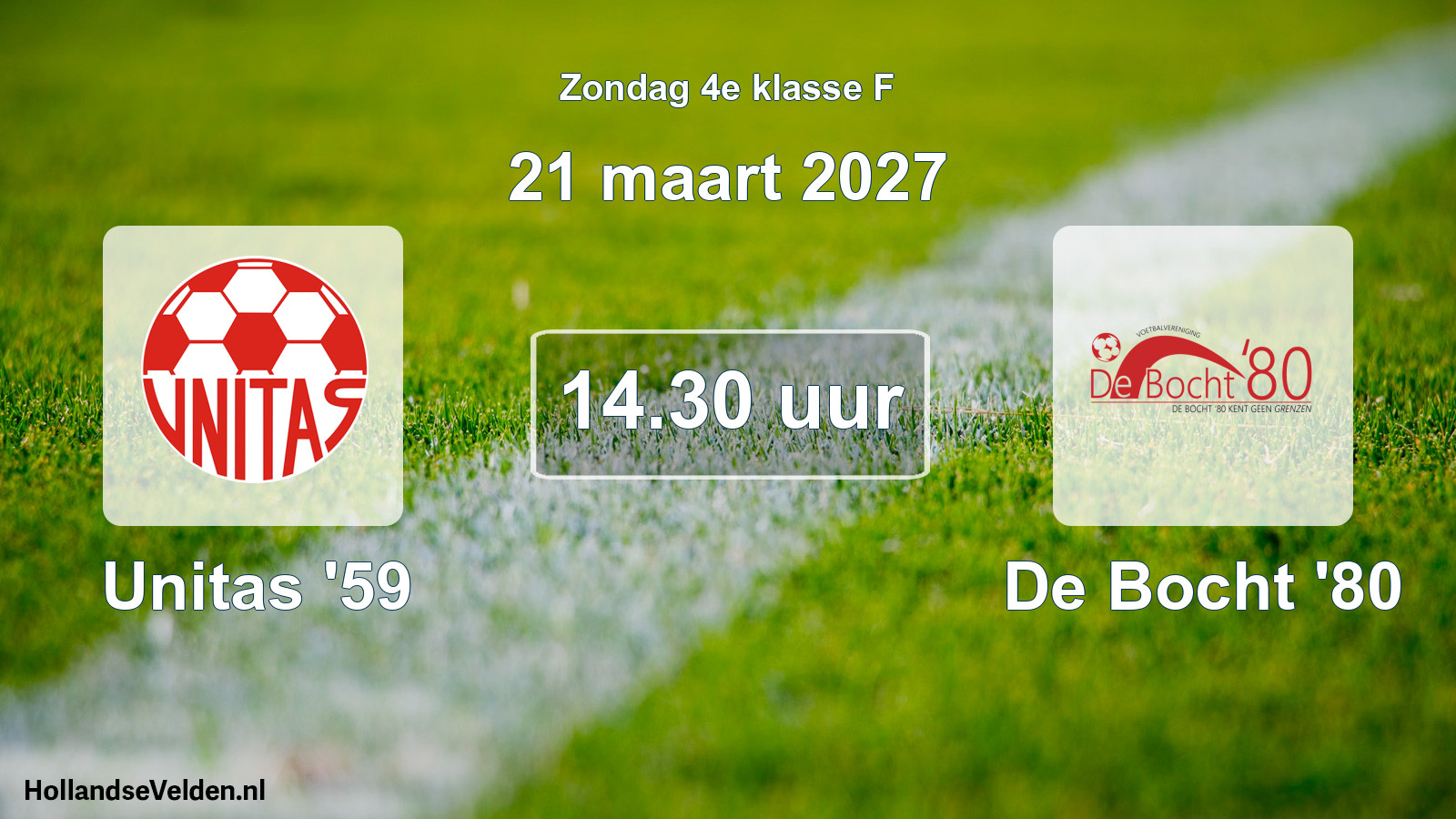 Geplande wedstrijd: Unitas '59 - De Bocht '80 (21 maart 2027)