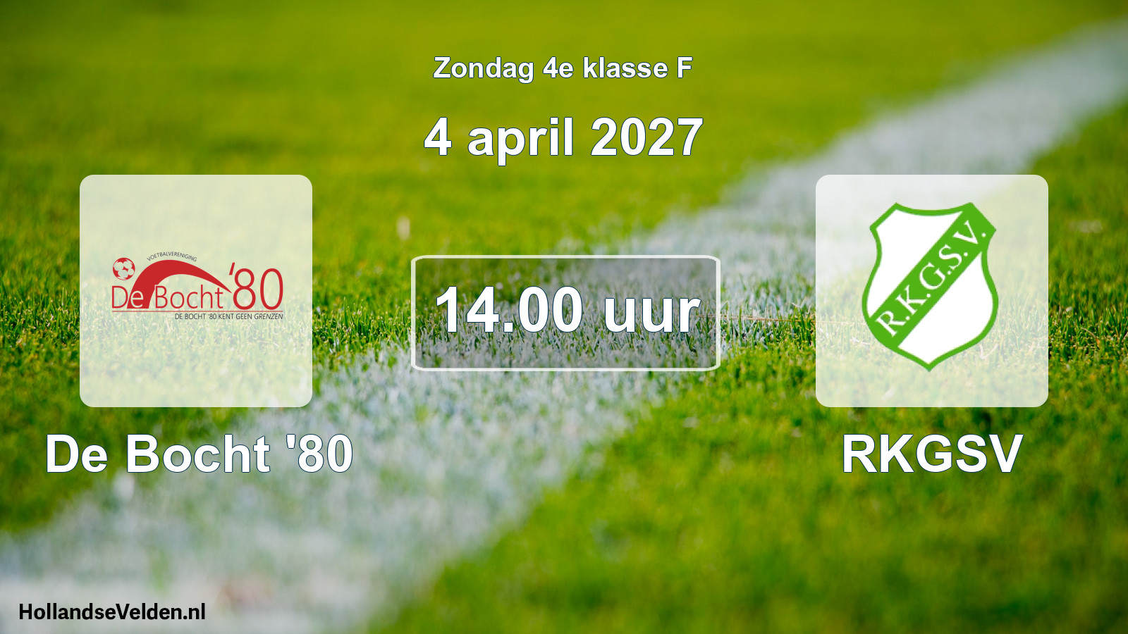 Geplande wedstrijd: De Bocht '80 - RKGSV (4 april 2027)