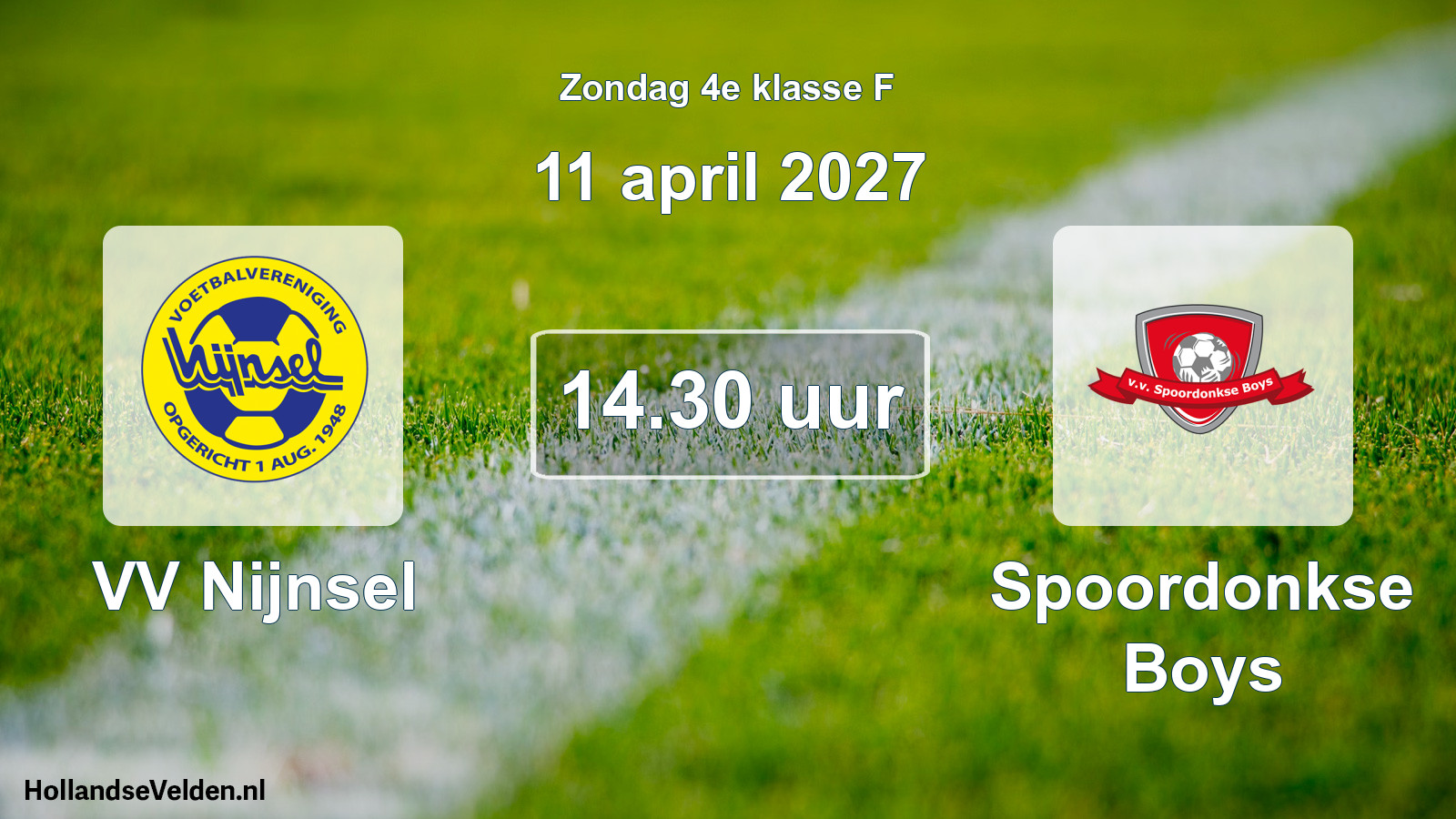 Geplande wedstrijd: VV Nijnsel - Spoordonkse Boys (11 april 2027)