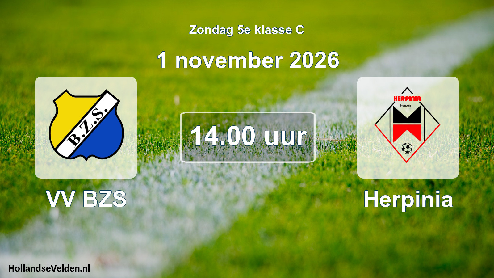 Geplande wedstrijd: VV BZS - Herpinia (1 november 2026)