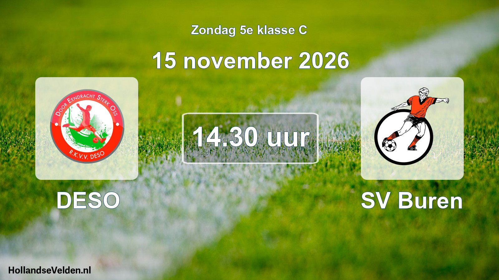 Geplande wedstrijd: DESO - SV Buren (15 november 2026)