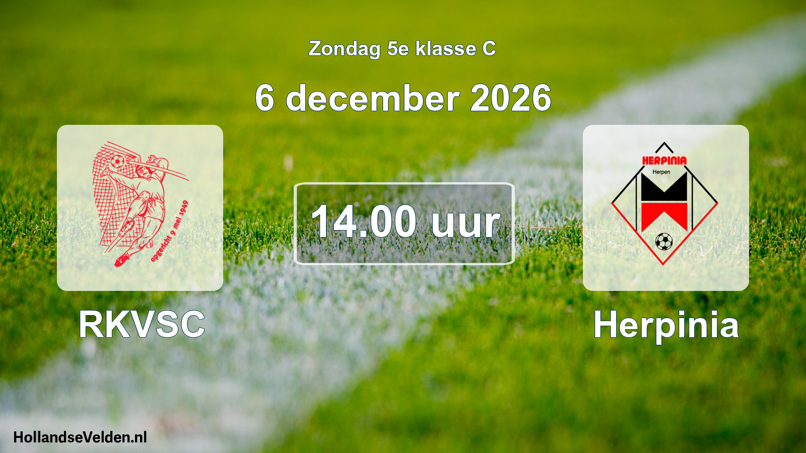 Geplande wedstrijd: RKVSC - Herpinia (6 december 2026)