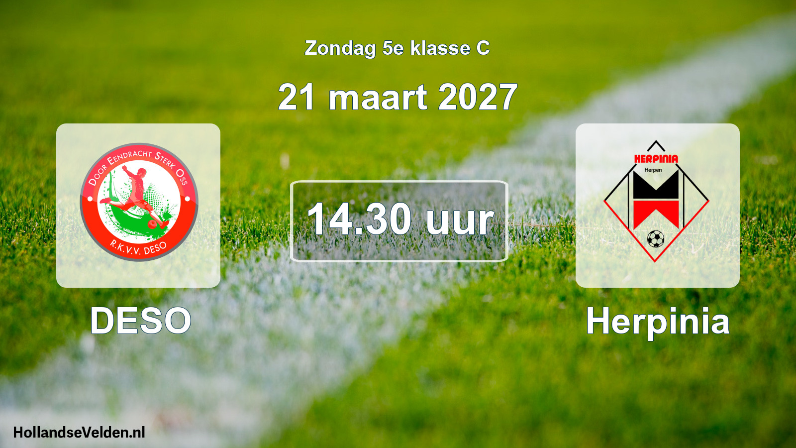 Geplande wedstrijd: DESO - Herpinia (21 maart 2027)