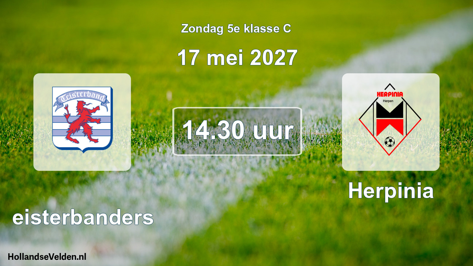 Geplande wedstrijd: Teisterbanders - Herpinia (17 mei 2027)