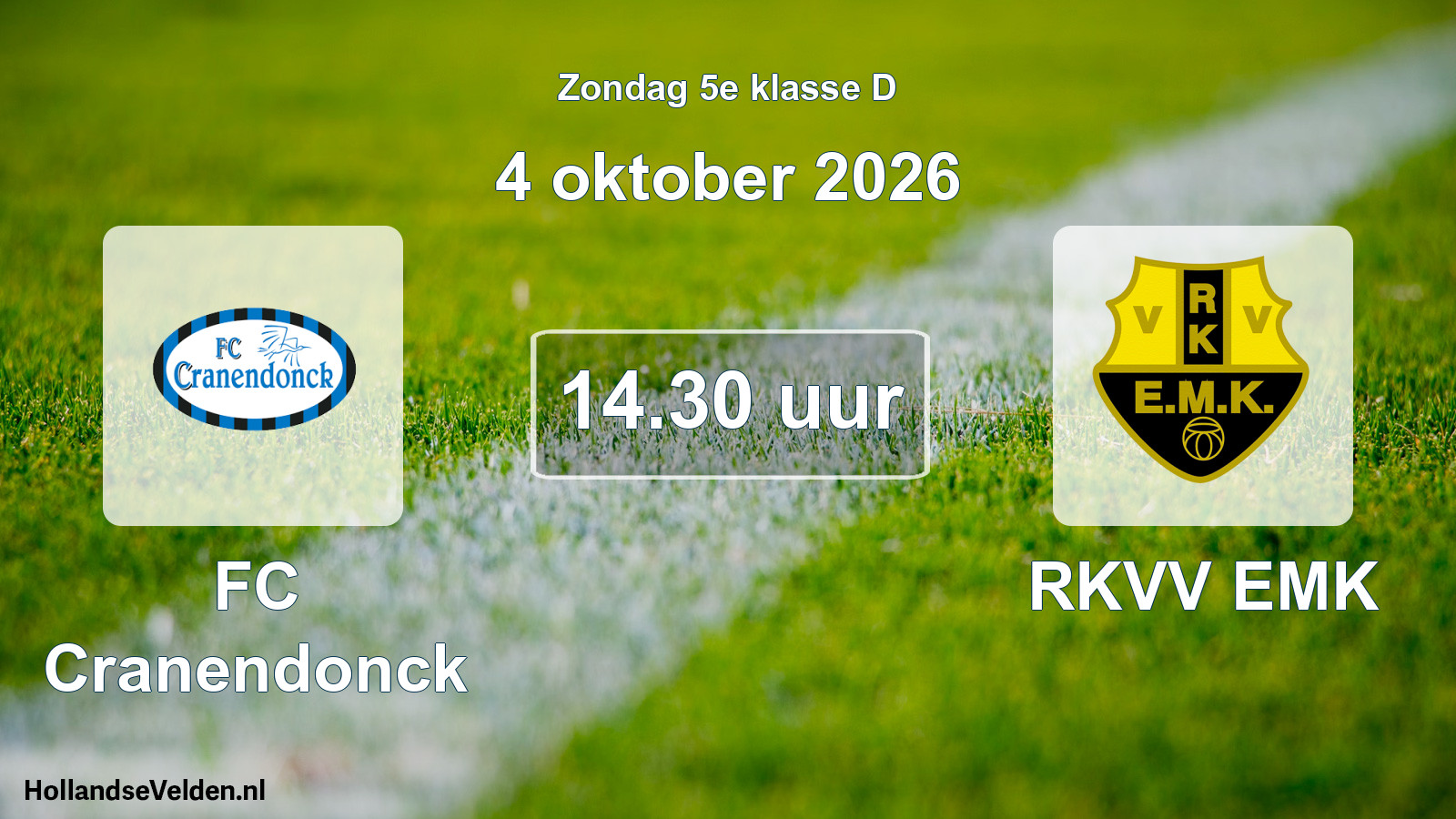 Scheduled Match: FC Cranendonck - RKVV EMK (4 October 2026)