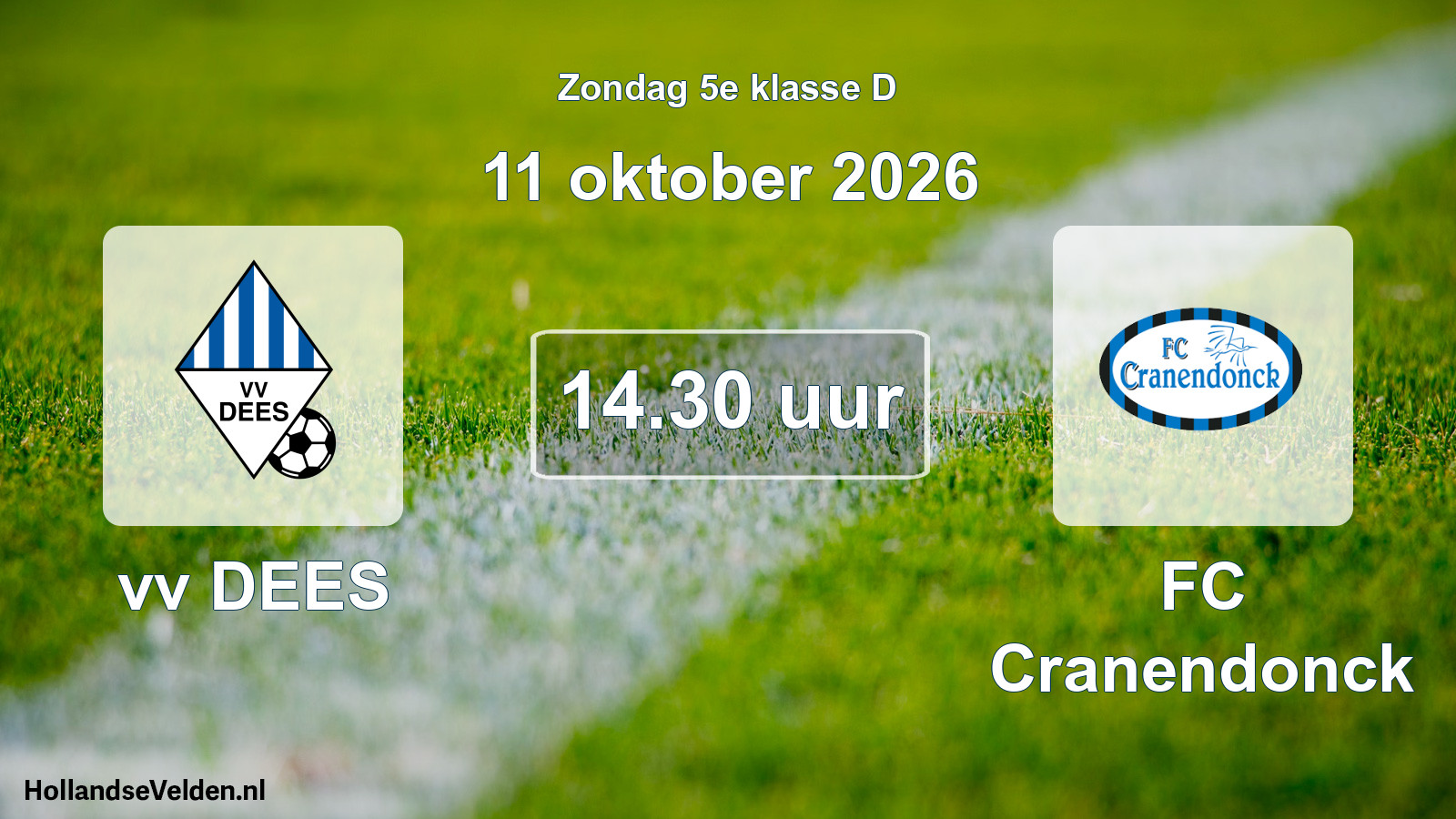 Geplande wedstrijd: vv DEES - FC Cranendonck (11 oktober 2026)