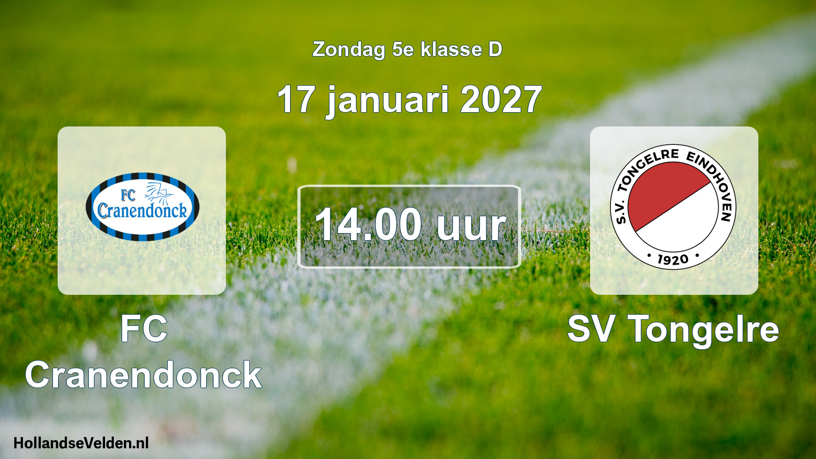 Geplande wedstrijd: FC Cranendonck - SV Tongelre (17 januari 2027)