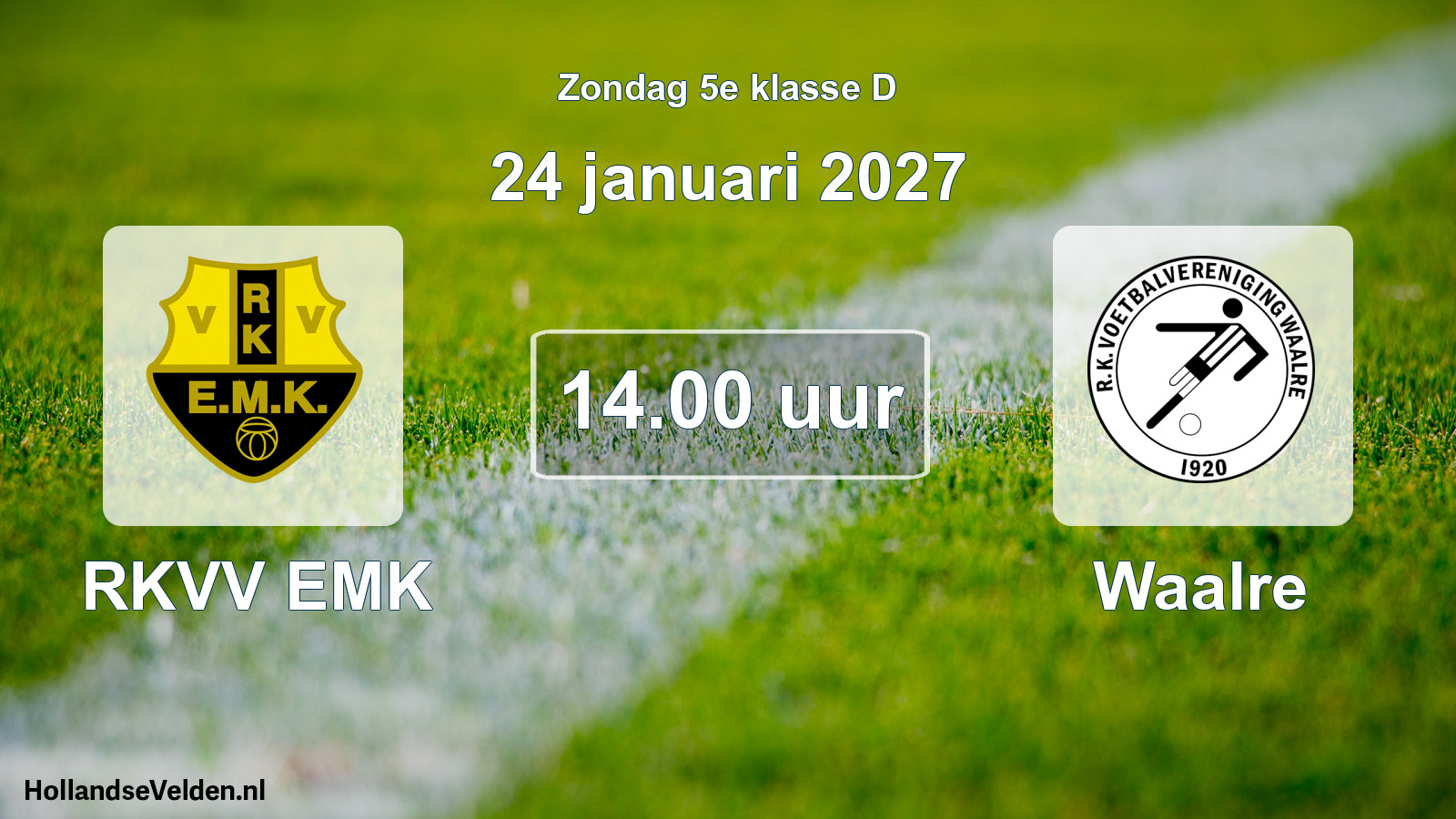 Geplande wedstrijd: RKVV EMK - Waalre (24 januari 2027)