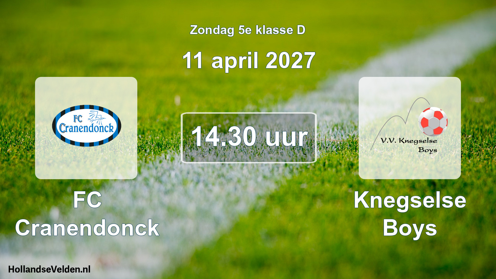 Geplande wedstrijd: FC Cranendonck - Knegselse Boys (11 april 2027)