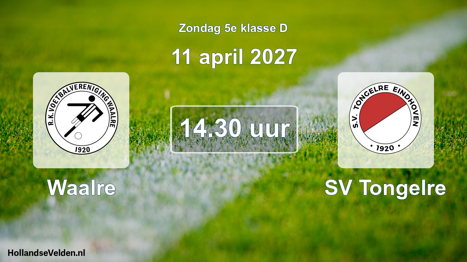 Geplande wedstrijd: Waalre - SV Tongelre (11 april 2027)