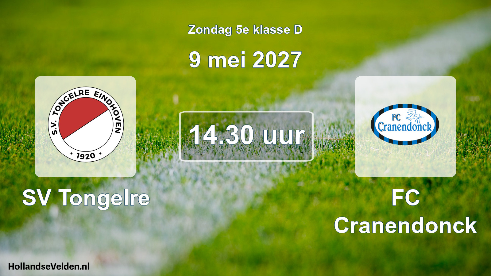 Geplande wedstrijd: SV Tongelre - FC Cranendonck (9 mei 2027)