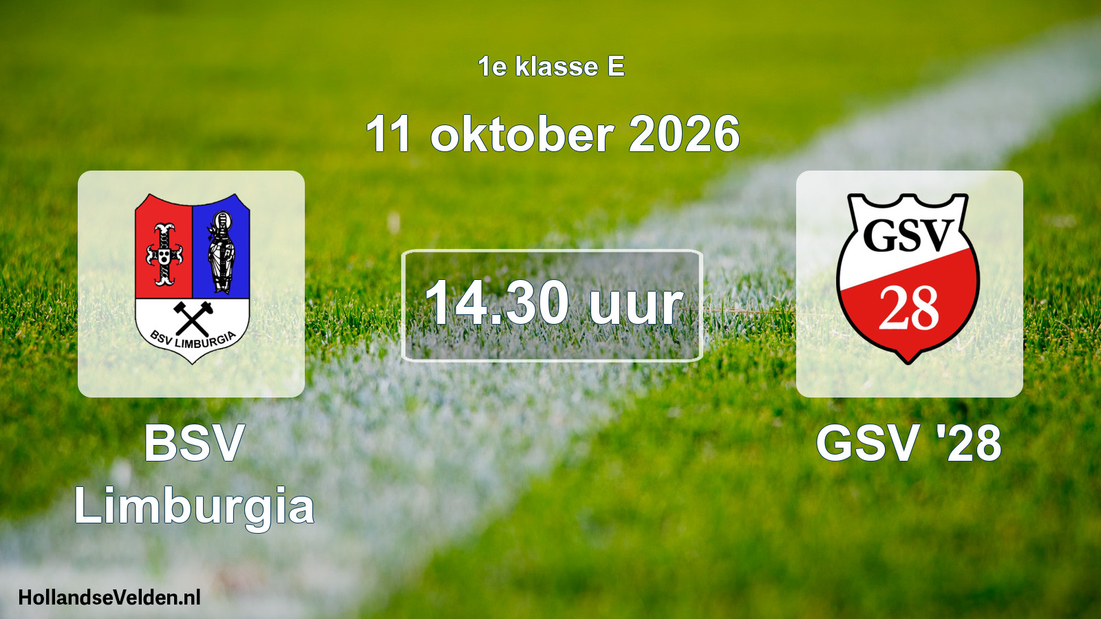 Geplande wedstrijd: BSV Limburgia - GSV '28 (11 oktober 2026)