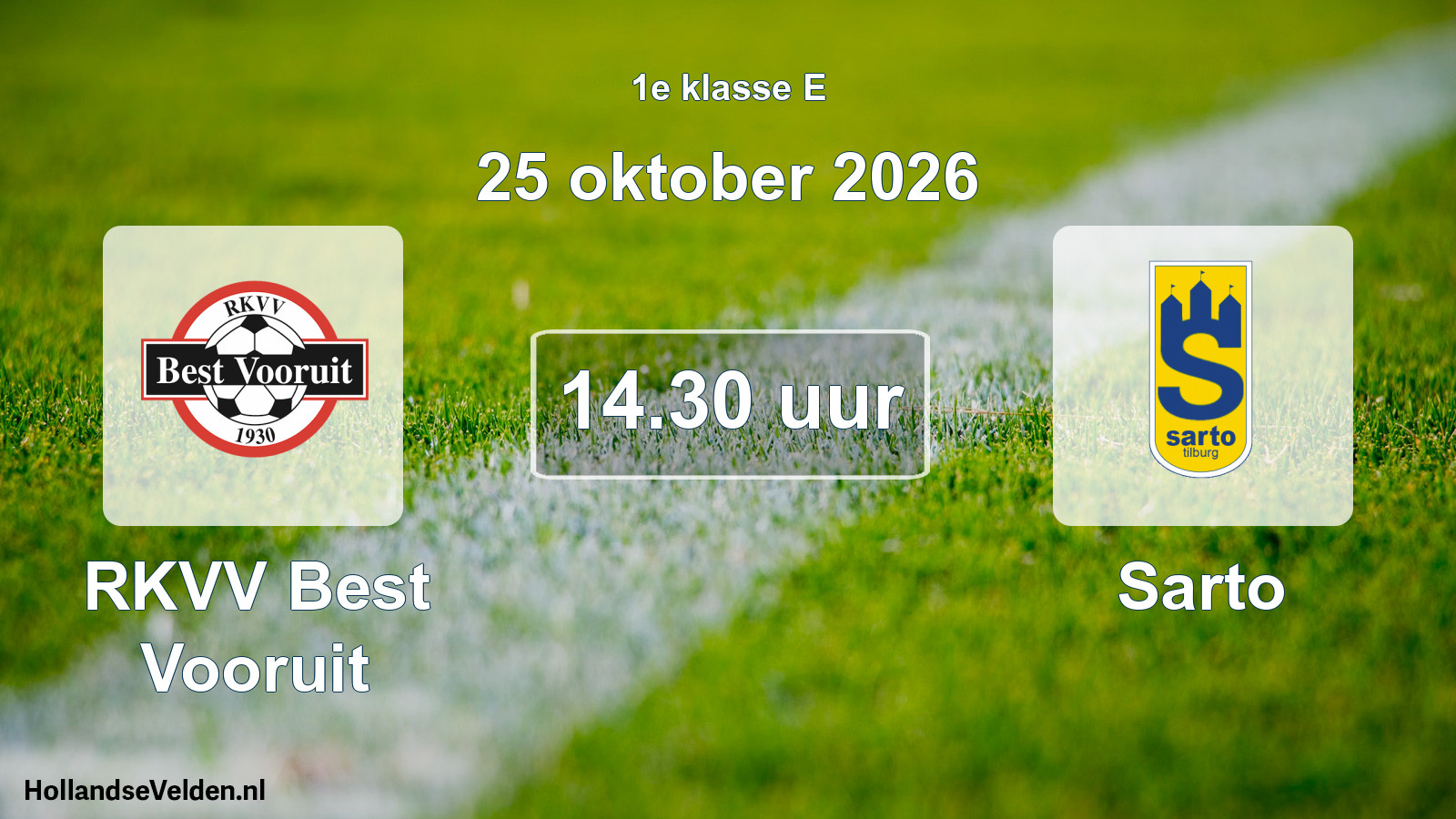 Geplande wedstrijd: RKVV Best Vooruit - Sarto (25 oktober 2026)
