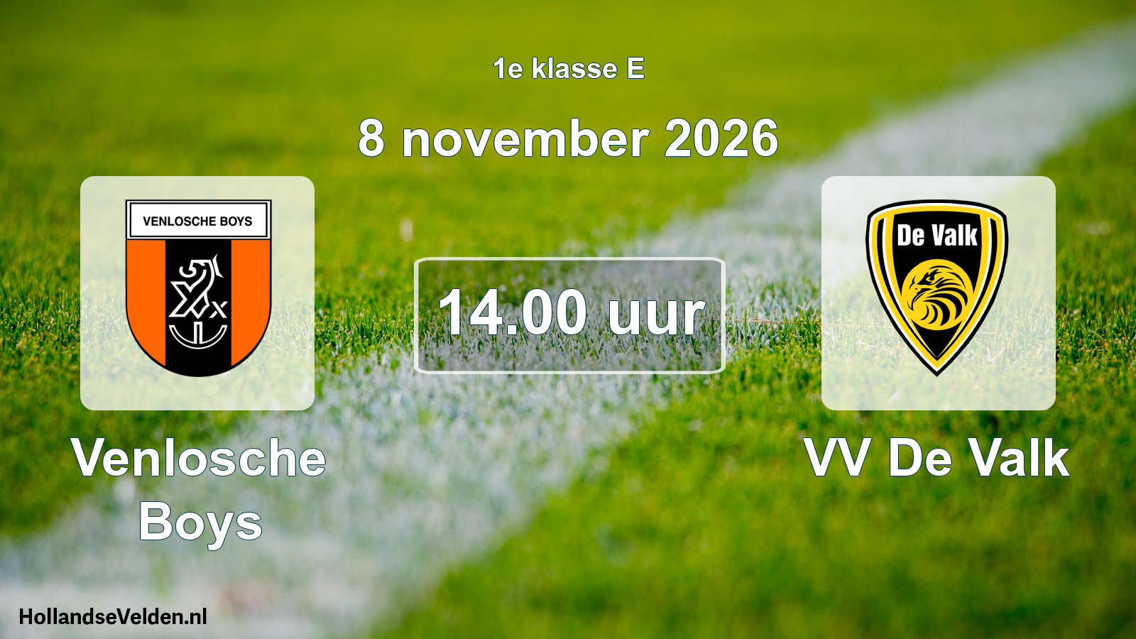 Geplande wedstrijd: Venlosche Boys - VV De Valk (8 november 2026)