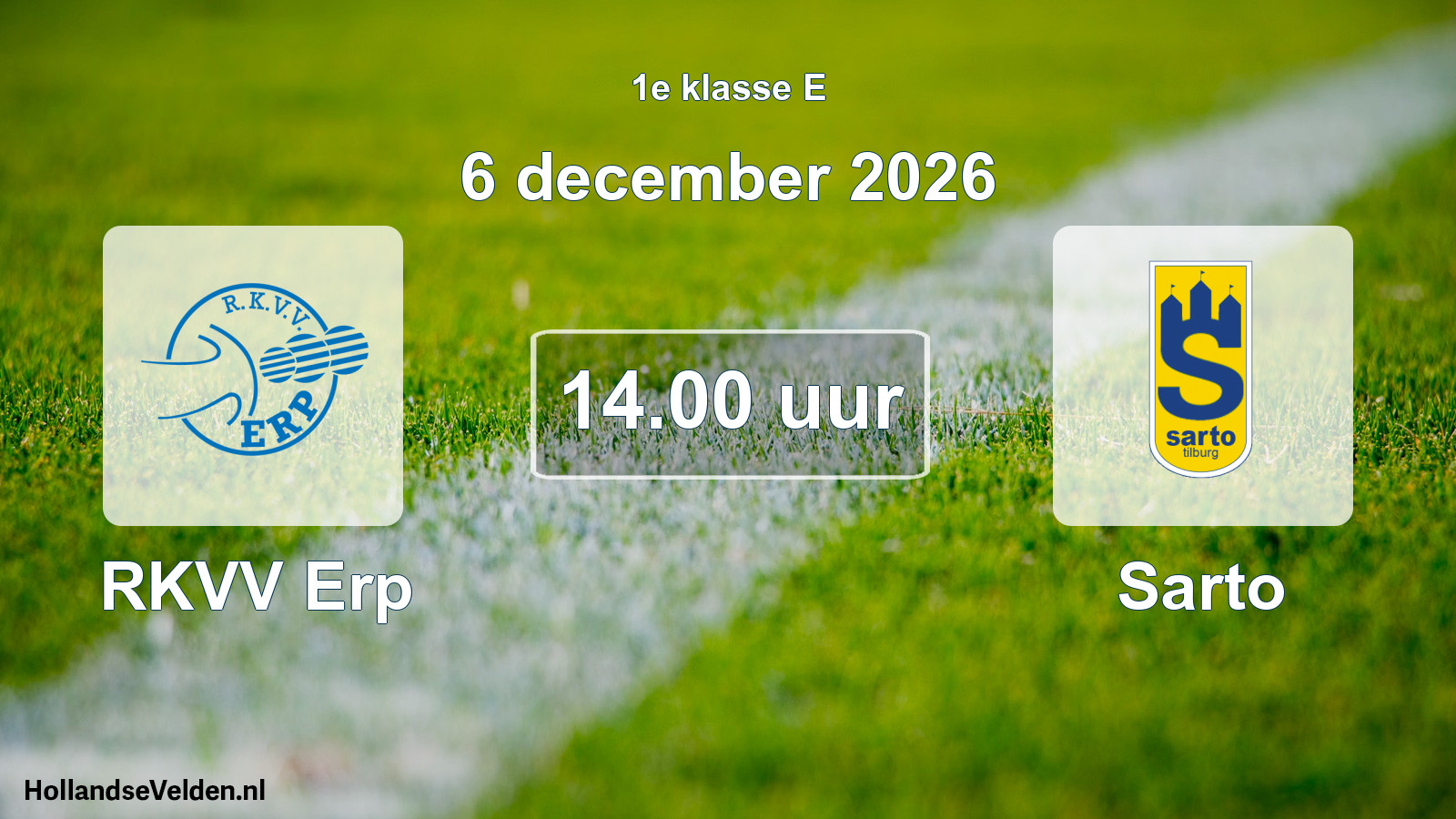 Geplande wedstrijd: RKVV Erp - Sarto (6 december 2026)