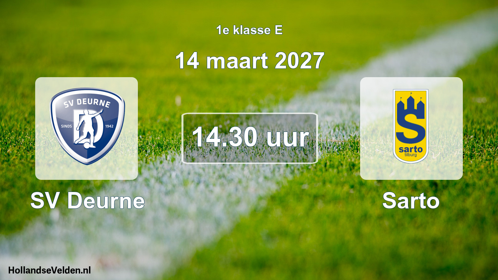 Geplande wedstrijd: SV Deurne - Sarto (14 maart 2027)