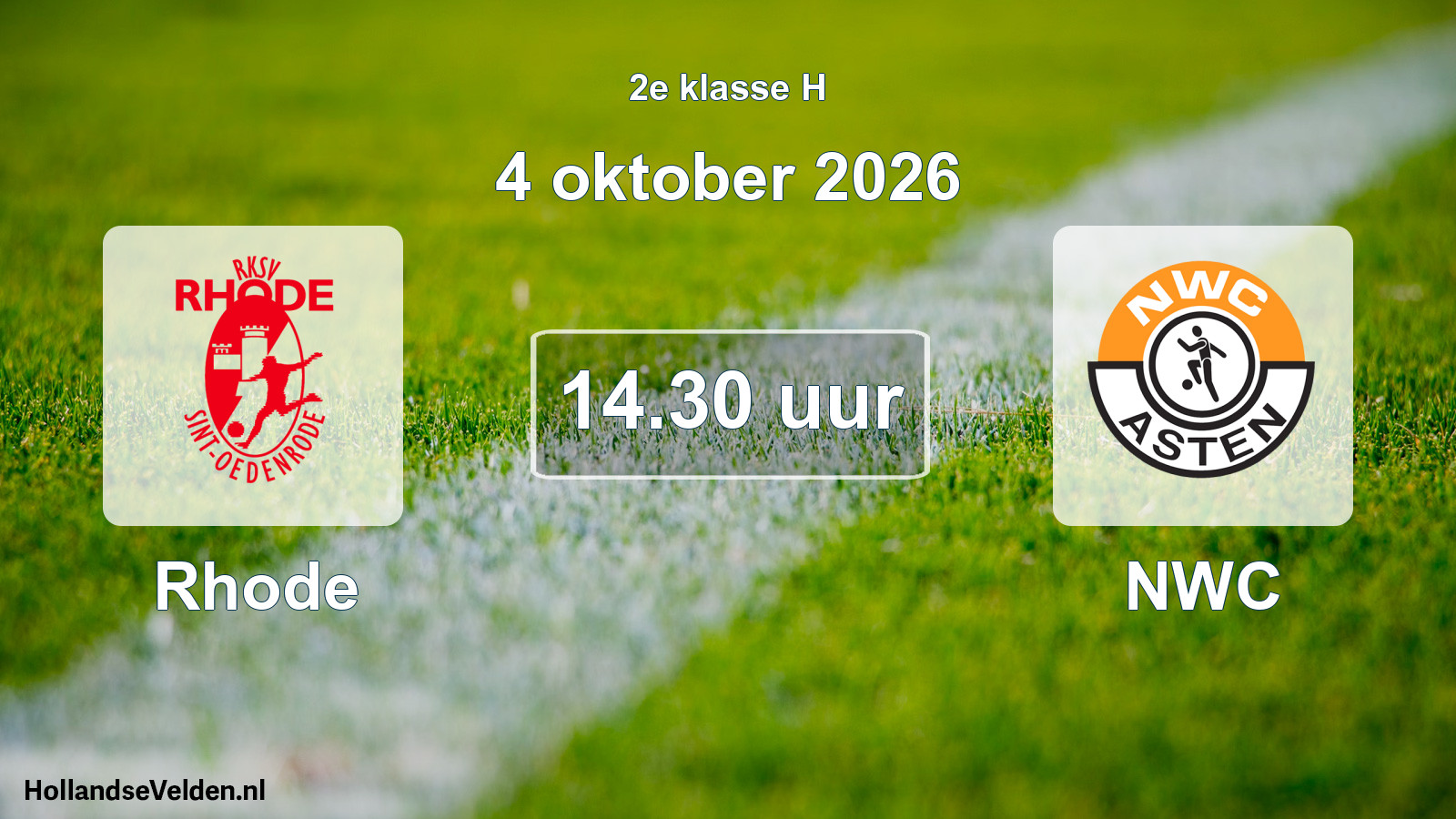 Geplande wedstrijd: Rhode - NWC (4 oktober 2026)