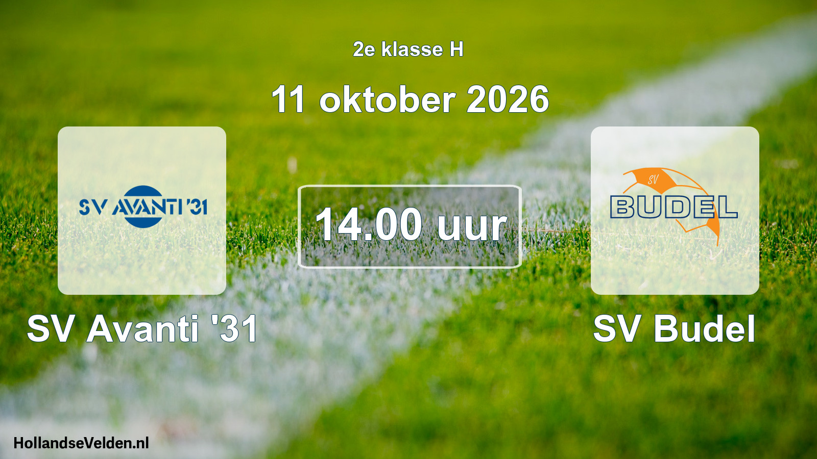 Geplande wedstrijd: SV Avanti '31 - SV Budel (11 oktober 2026)