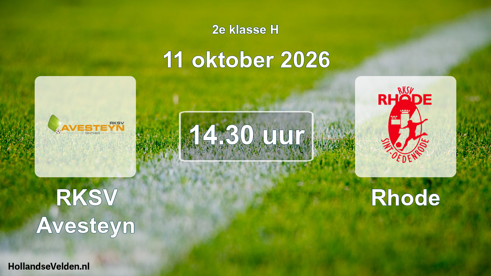 Geplande wedstrijd: RKSV Avesteyn - Rhode (11 oktober 2026)