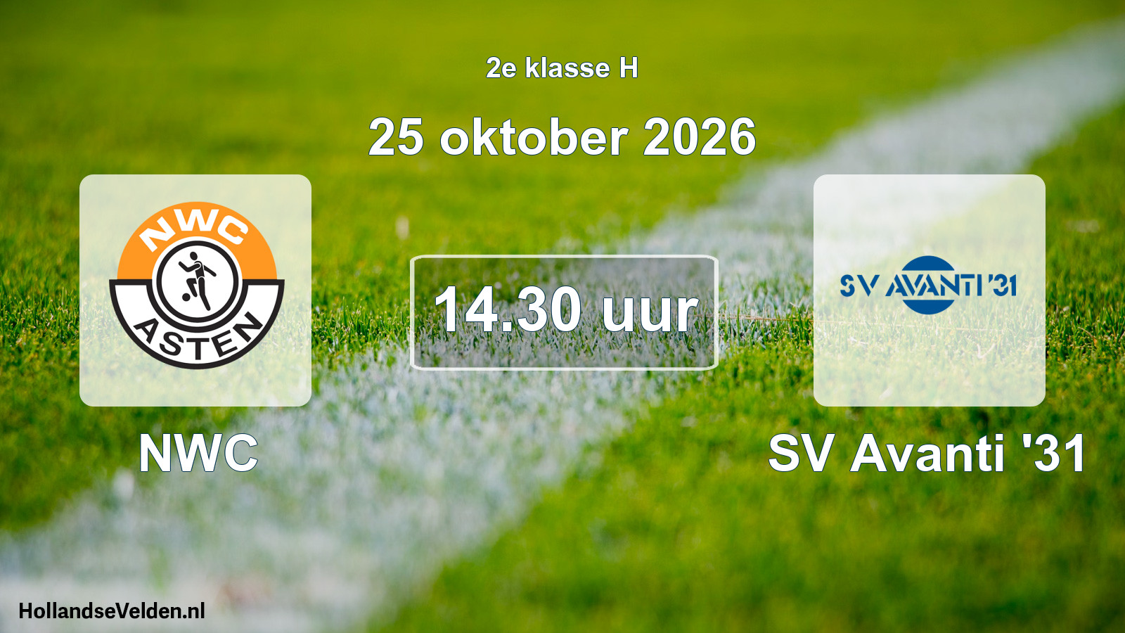 Geplande wedstrijd: NWC - SV Avanti '31 (25 oktober 2026)