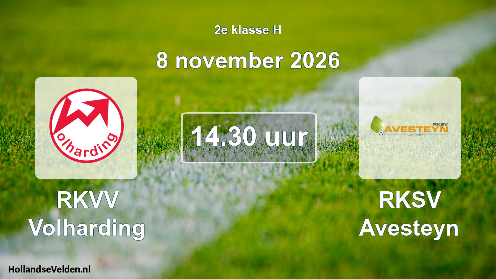 Geplande wedstrijd: RKVV Volharding - RKSV Avesteyn (8 november 2026)