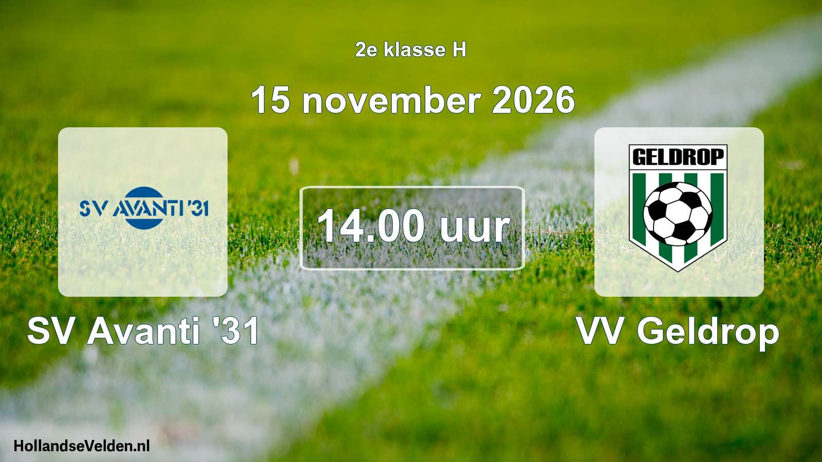 Geplande wedstrijd: SV Avanti '31 - VV Geldrop (15 november 2026)