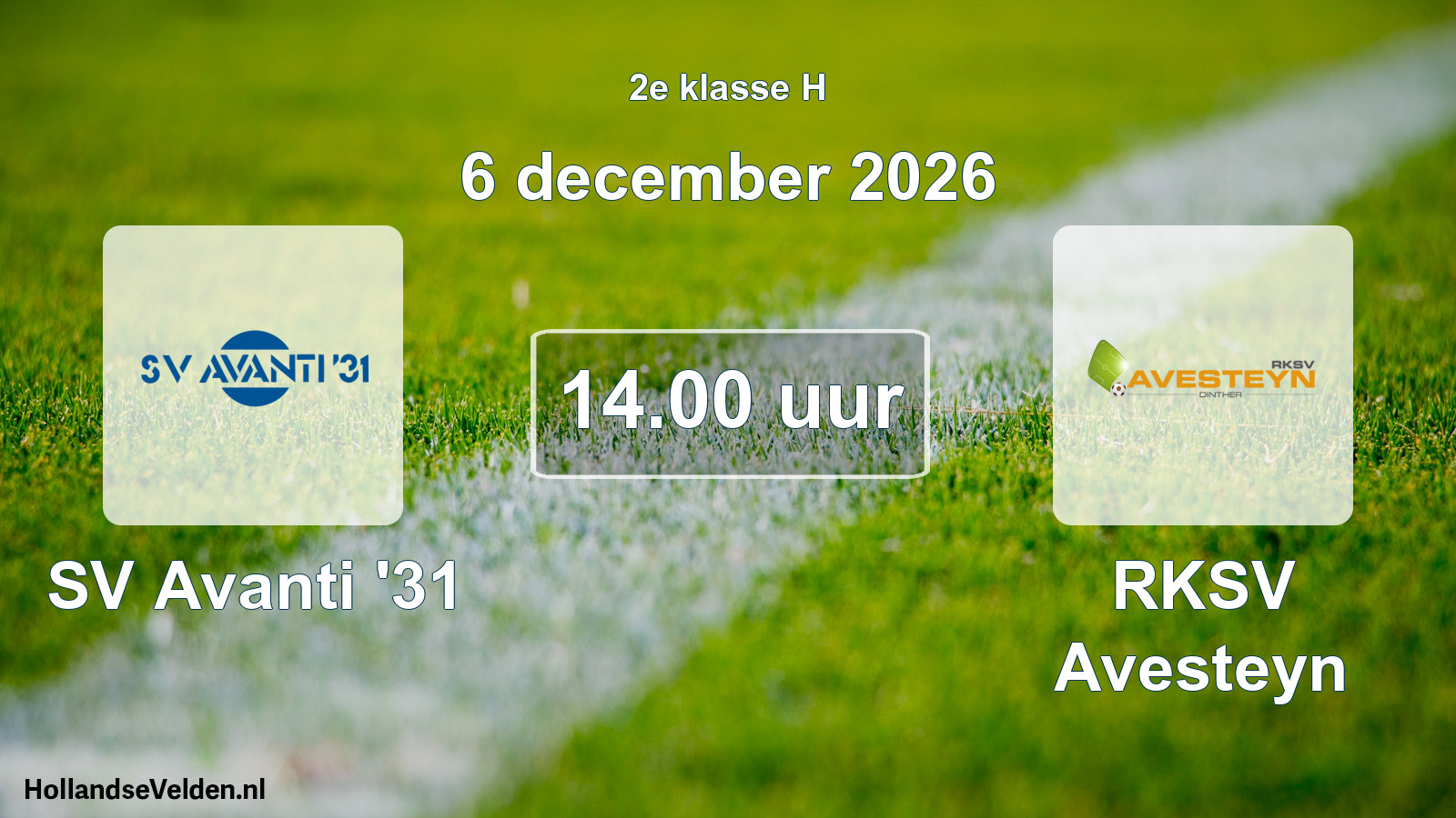 Geplande wedstrijd: SV Avanti '31 - RKSV Avesteyn (6 december 2026)