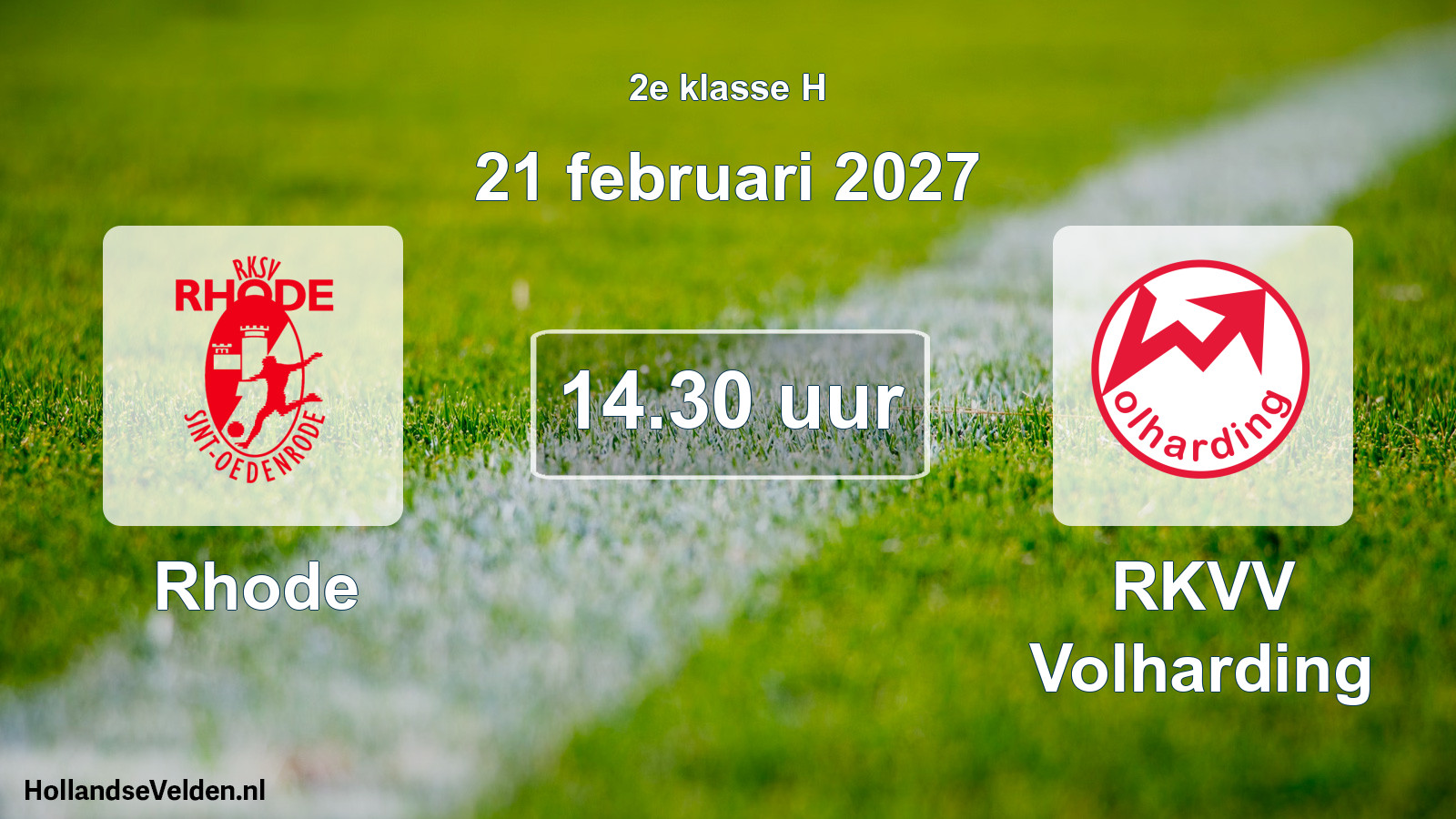 Geplande wedstrijd: Rhode - RKVV Volharding (21 februari 2027)