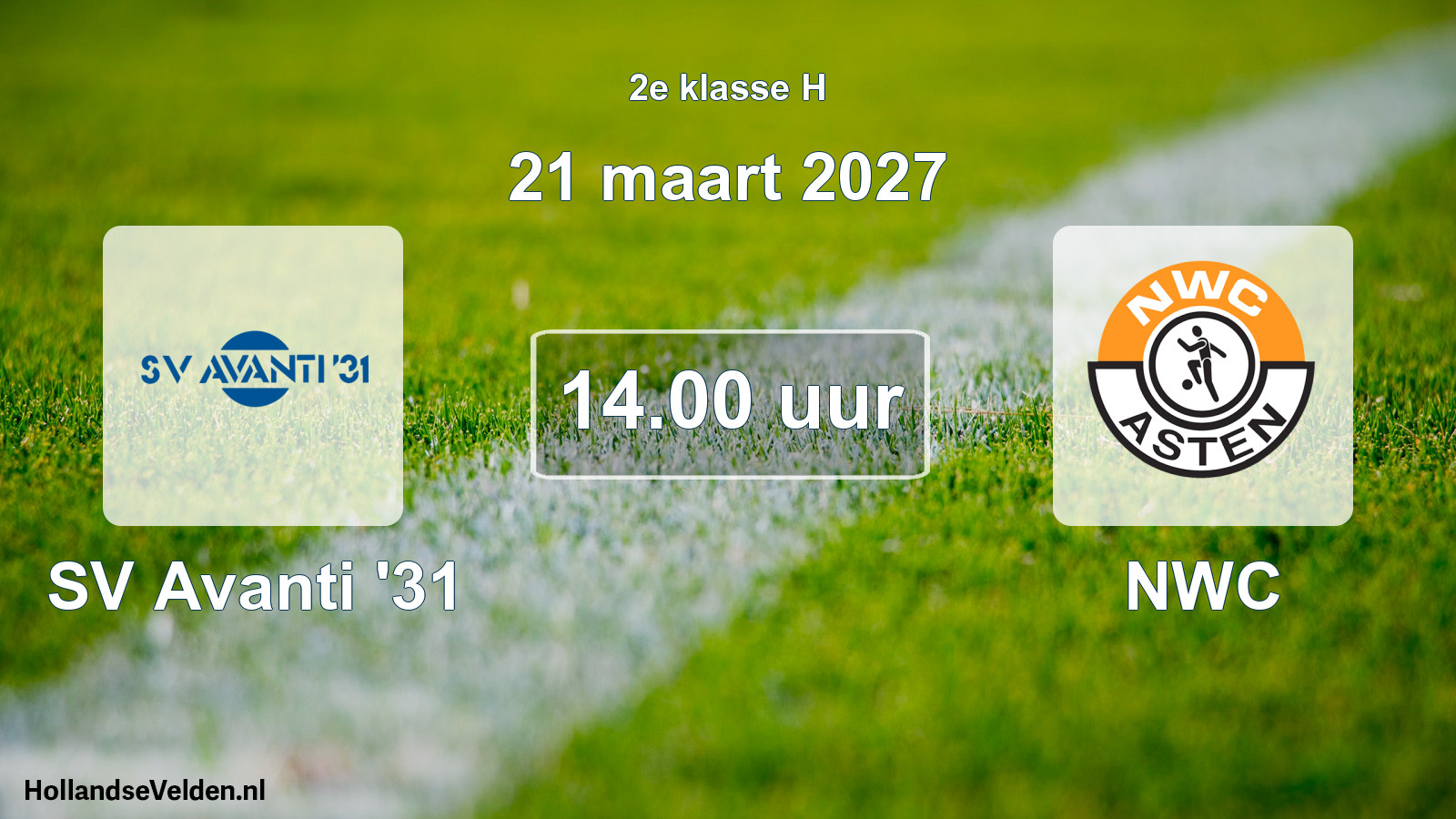 Geplande wedstrijd: SV Avanti '31 - NWC (21 maart 2027)